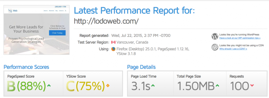 LoDo_Web_Site_Speed_Test